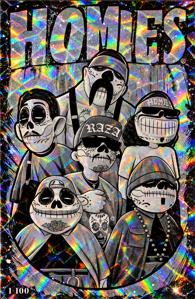 Homies Dia De Los Muertos - Black and white 1-30 Holographic (Cracked Ice)